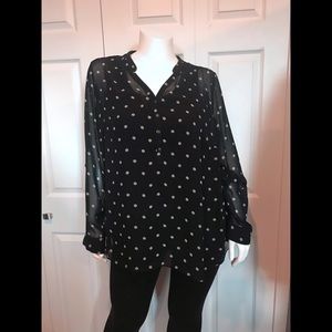 A.N.A Sheer Black Tunic Size 3x